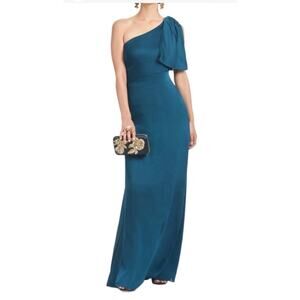 Stunning Sachin & Babi Chelsea Gown - Bottle Green One Shoulder